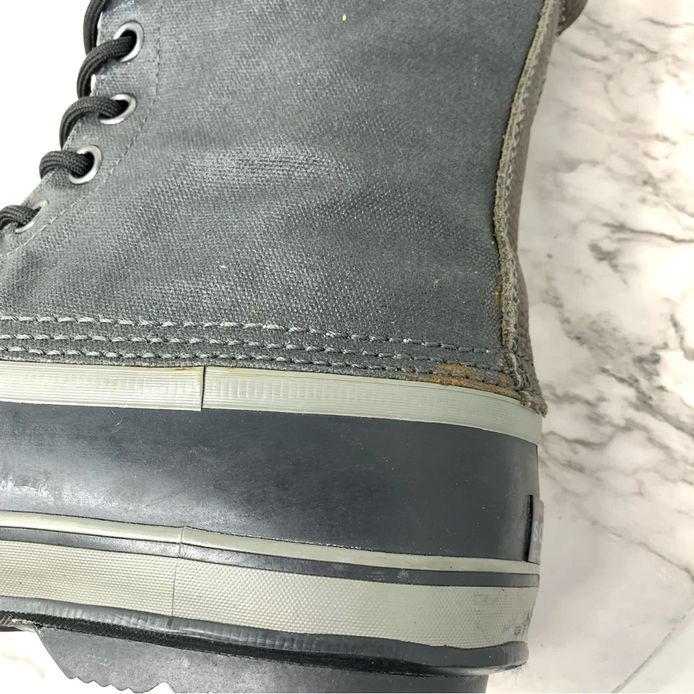 Sorel 1964 Premium CVS Gray Lace Up Waterproof Snow Boots 10/44 Mens Insulated